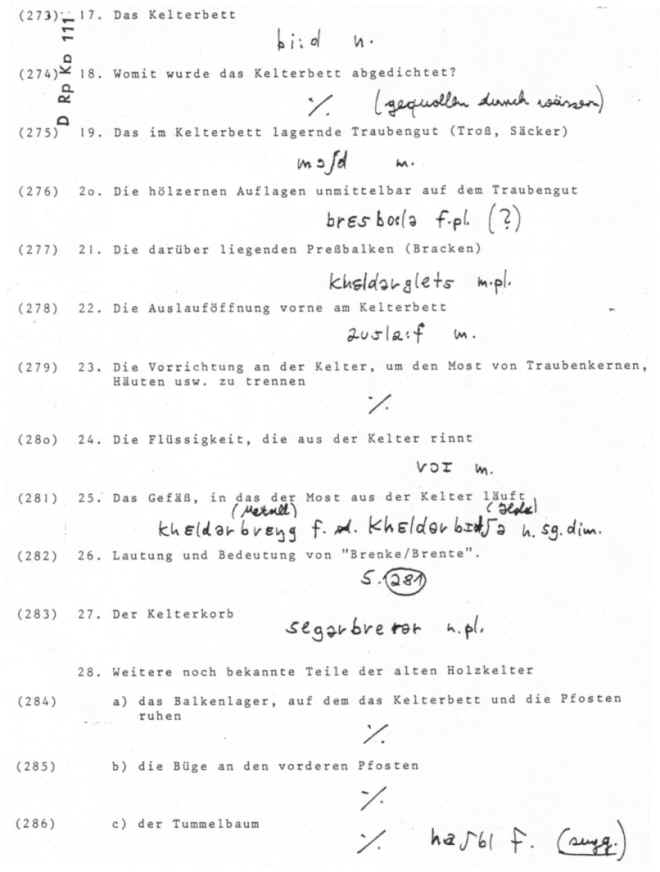 Auszug aus der Aufnahme Nr. 111 Kallstadt (Pfalz)